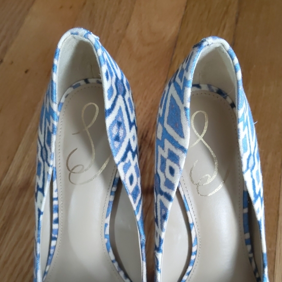 Sam Edelman Blue Patterned Women's Heels - Picture 3 of 14